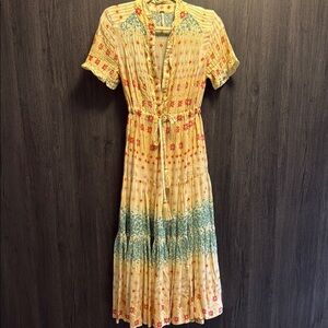 *Vintage Free People Floral Print Maxi Dress XS*